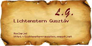 Lichtenstern Gusztáv névjegykártya